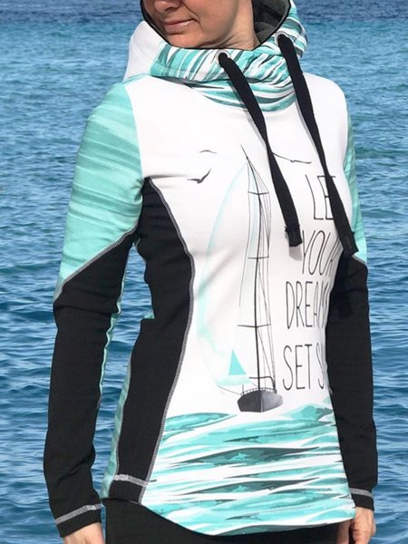 

Casual Long Sleeve Plus Size Hoodie Sweatshirt, Blue, Hoodies & Sweatshirts
