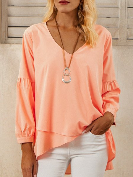 

Pink A-Line Balloon Sleeve Top, Tops