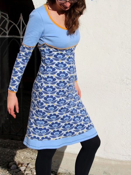 

Abito Taglia Grande All'aperto Stampa, Blu, Midi Dresses