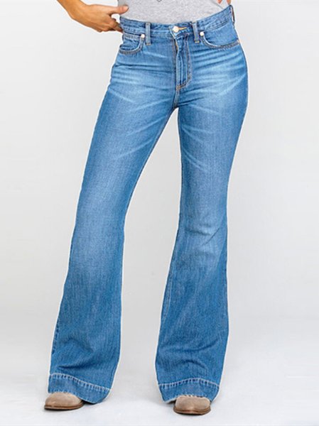 

Casual Demin Blue Women All Season Pants, Light blue, Bottoms