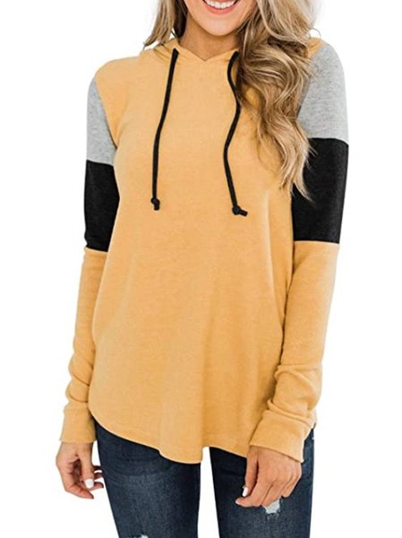 

Casuale Colore-block Felpa, Giallo, Hoodies & Sweatshirts