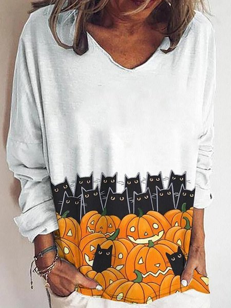 

Halloween Tshirt, White, Tops
