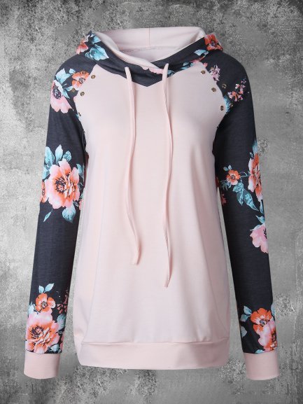 

Cotton-Blend Floral-Print Long Sleeve Casual Sweatshirt, Pink, Winter Clearance