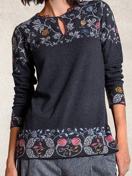 

Maniche Lunghe Geometrico Top Grigio Scuro, Blouses & Shirts