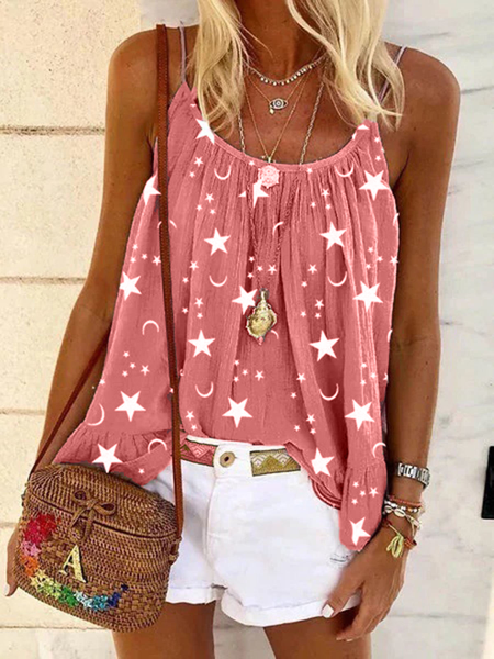 

Top Stampato, Rosa, Tank Top