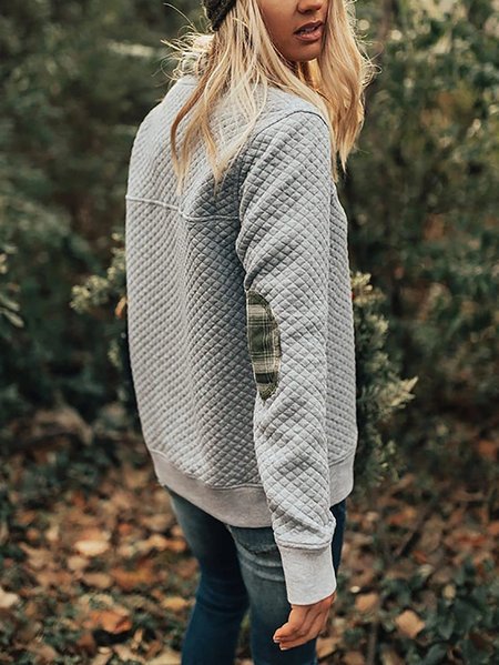 

Gray Long Sleeve Shift Geometric Crew Neck Sweatshirt, Hoodies & Sweatshirts