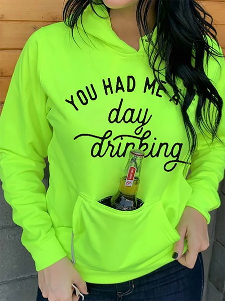 

You Had Me At Day Drinking Casual Hoodie, Green, Hoodies & Sweatshirts