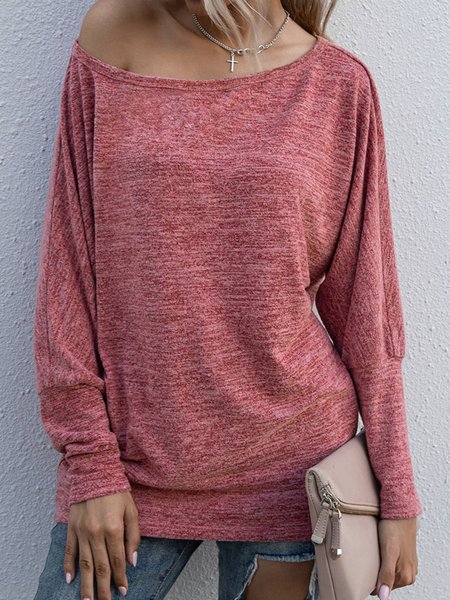 

Top Maniche Lunghe Tinta unita Casuale, Rosso, Blouses & Shirts