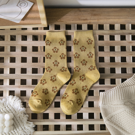 

Floral Underwear & Socks, Yellow, Socks