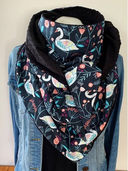 

Stampata Floreale Abbottonato Casuale Sciarpe E Scialli, Nero, Scarves&Gloves