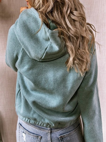 

Light Blue Casual Cotton-Blend Long Sleeve Sweatshirt, Hoodies&Sweatshirts