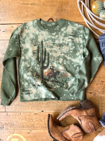 

Graffiti Crew Neck Casual Sweatshirts, Olive green, Sweatshirts & Hoodies