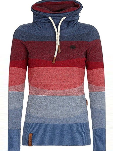 

Multicolor Patchwork Color-Block Hoodie Long Sleeve Sweatshirt, Hoodies&Sweatshirts