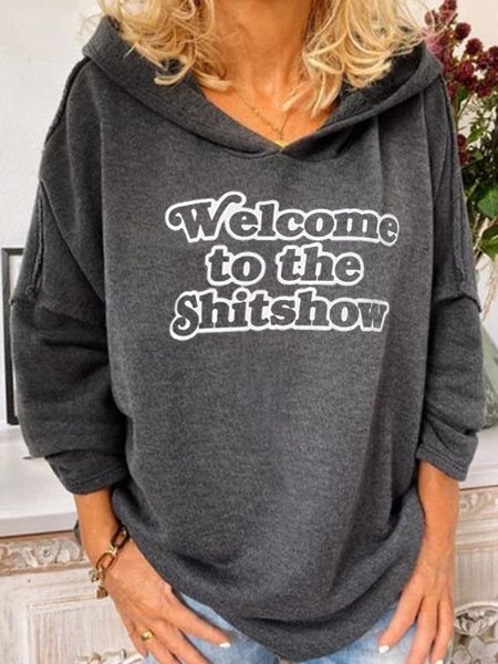 

Ladies Personalized Letter Hoodie, Gray, Hoodies&Sweatshirts