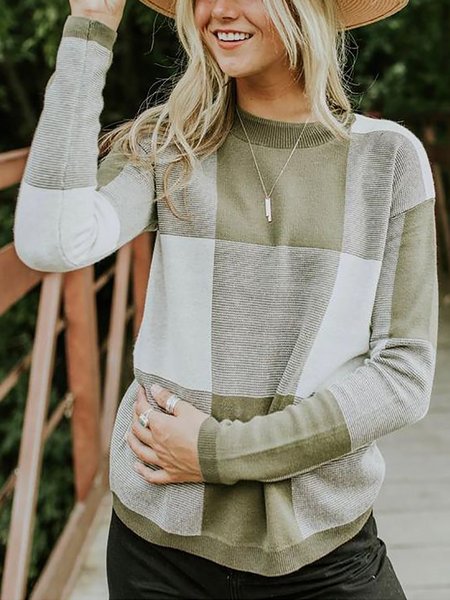 

Green Long Sleeve Acrylic Shift Sweater, Sweaters
