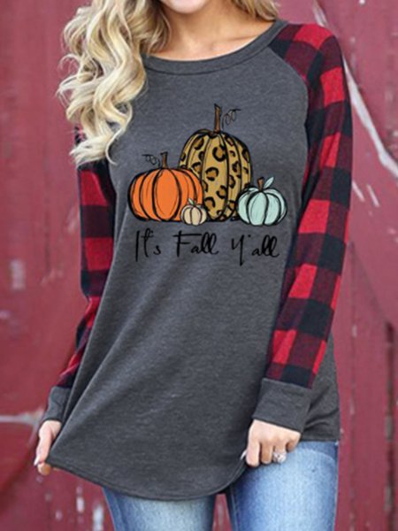

Red Long Sleeve Crew Neck Cotton Blouses & Shirts, Blouses & Shirts