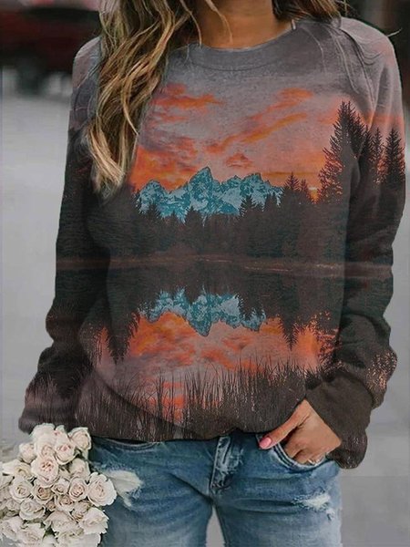 

Gray Crew Neck Long Sleeve Shift Sweatshirt, Hoodies&Sweatshirts