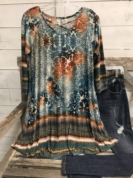 

Casual Long Sleeve Round Neck Plus Size Tops, Multicolor, Hoodies&Sweatshirts
