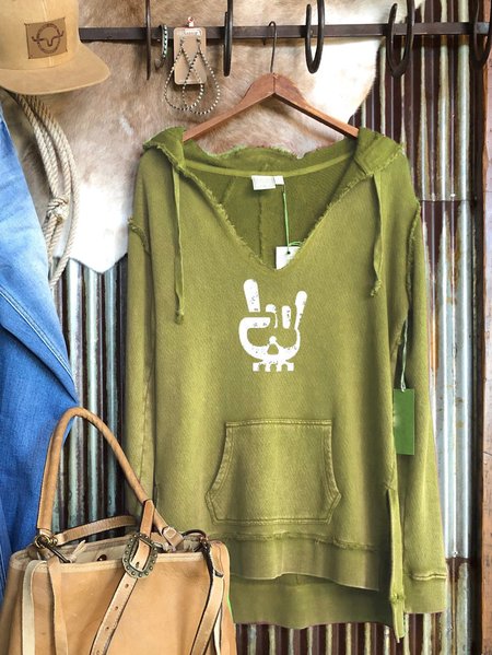 

Casual Pattern Print Long Sleeve Hoodie, Green, Hoodies & Sweatshirts