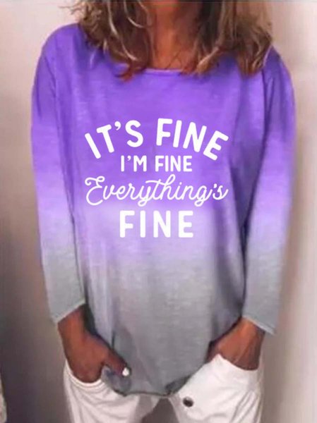 

It’s Fine, I’m Fine, Everything Is Fine Shirt, Purple, Long sleeves