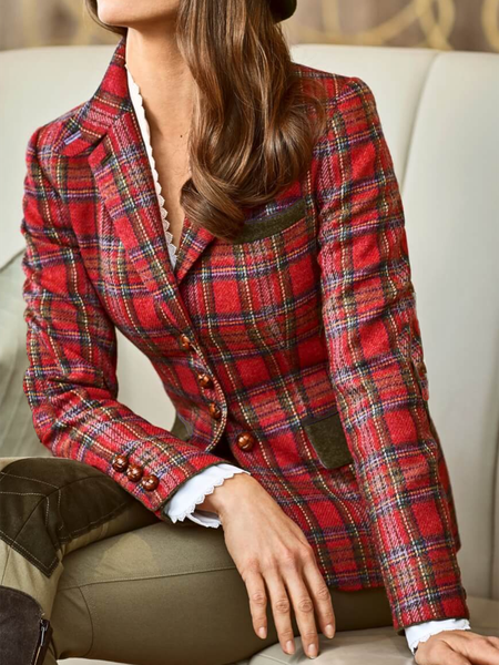

Red Vintage Long Sleeve Jacket, Blazers