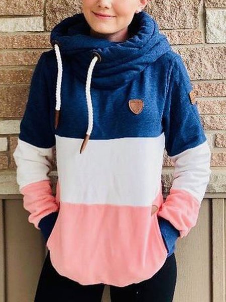 

Navy Blue Long Sleeve Shift Sweatshirt, Hoodies&Sweatshirts
