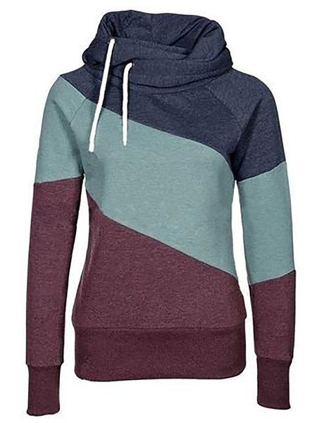 

Color-Block Casual Solid Hoodie Sweatshirt, Blue, Hoodies & Sweatshirts