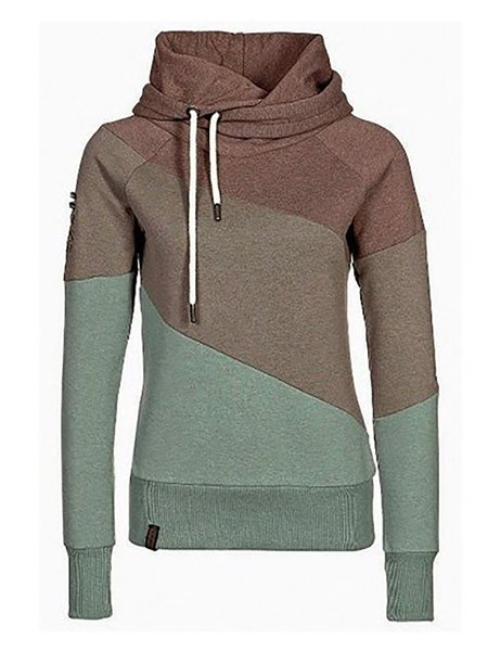 

Color-Block Long Sleeve Sweatshirt, Khaki, Hoodies&Sweatshirts