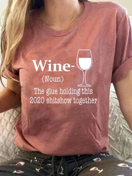 

WINE Short Sleeve T-shirt, Pink, T-shirts