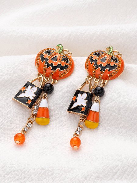 

Casual Alloy Earrings, Orange, Earrings
