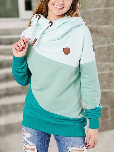 

Green Hoodie Shift Long Sleeve Sweatshirt, Hoodies&Sweatshirts