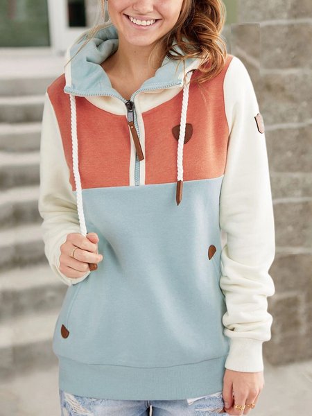 

Light Blue Casual Shift Hoodie Sweatshirt, Hoodies&Sweatshirts