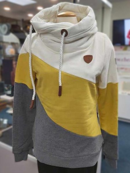 

Yellow Shift Long Sleeve Hoodie Sweatshirt, Hoodies&Sweatshirts
