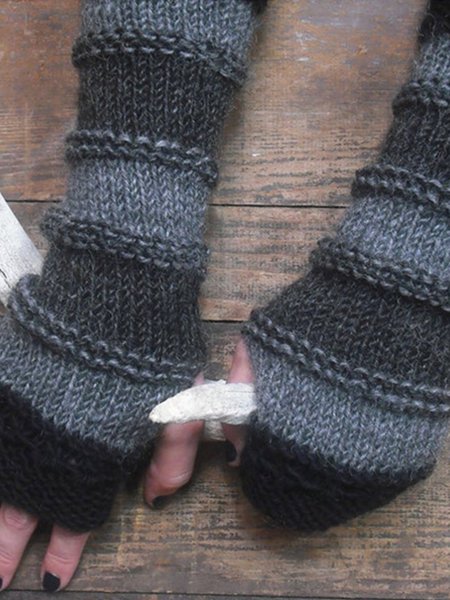 

Casual Plain Gloves & Mittens, Deep gray, Scarves & Gloves