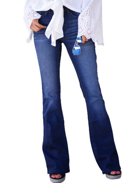 

Plus Size Casual Vintage Cotton-Blend Pants, Blue, Winter Clearance