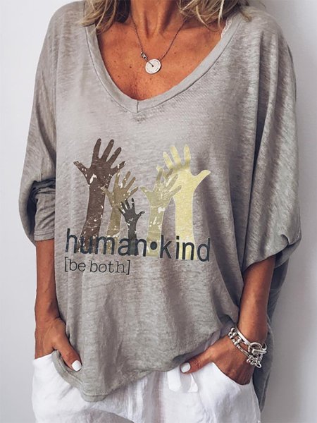 

Human Kind Tee, Gray, Tops