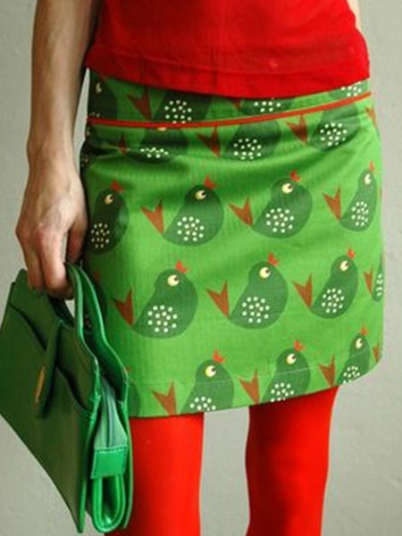 

Green Printed Floral Skirts, Skirts