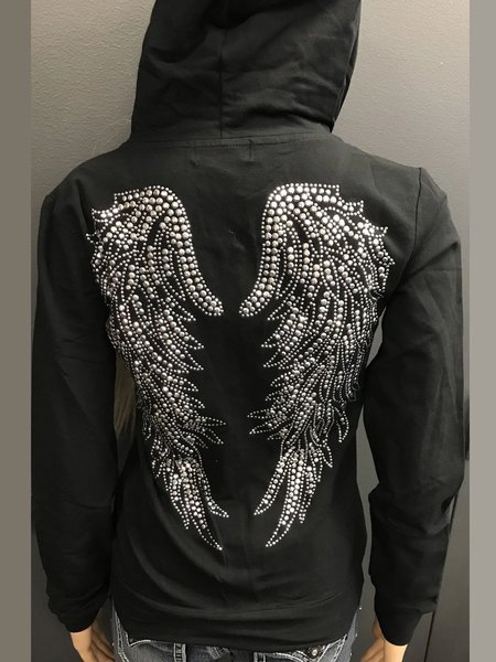 

Cotton-Blend Long Sleeve Outerwear, Black, Outerwear