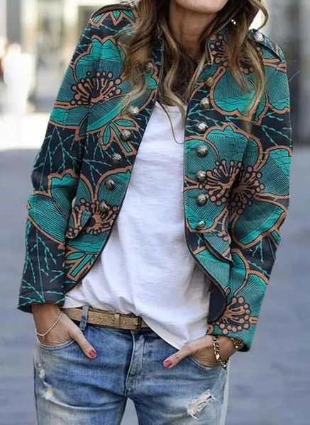 

Vintage Striped Jacket, Green, Coats