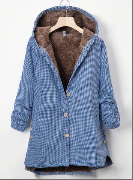 

Casual Pockets Cotton-Blend Outerwear, Blue, Coats & Jackets