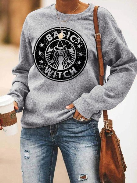 

BASIC WITCH Sweatshirt, Gray, Hoodies&Sweatshirts