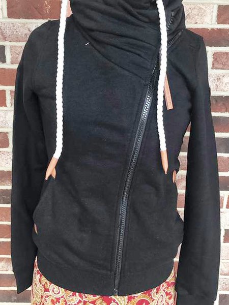 

Black Shift Zipper Long Sleeve Sweatshirts, Sweatshirts & Hoodies