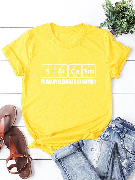 

Primary Elements of Humor S Ar Ca Sm Women's T-shirt, Yellow, Auto-Clearance