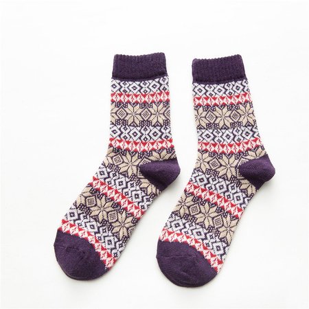 

Breathable Plaid Women Socks, Purple, Socks
