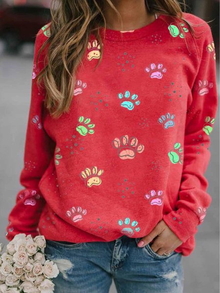 

Top Maniche Lunghe Casuale Stampato, Rosso, Hoodies & Sweatshirts