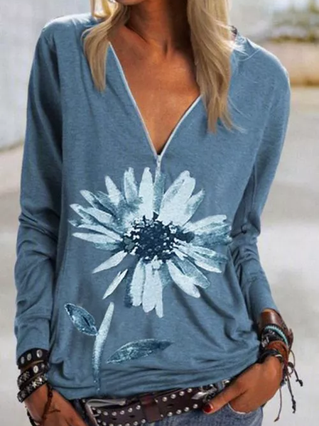 

Blue V Neck Vintage Shirts & Tops, Blouses & Shirts