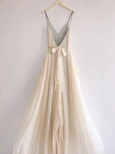 

Women Beige Sleeveless Plain V Neck Dresses, Dresses