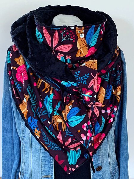 

Nero Vintage Animale Stampato Sciarpe & Scialli, Scarves&Gloves