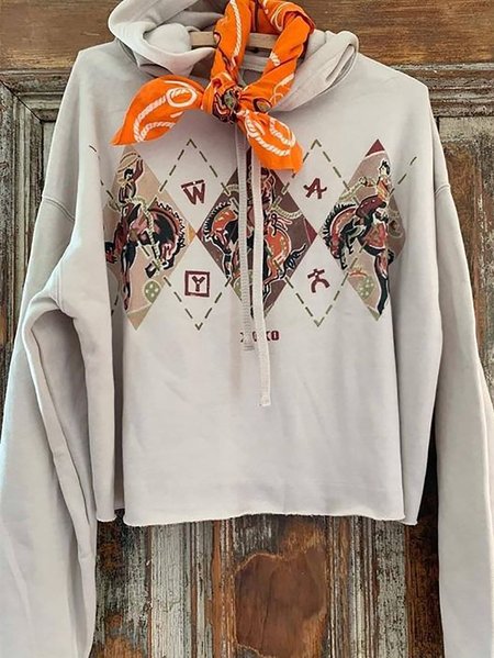 

Gray Animal Hoodie Casual Sweatshirts, Tops