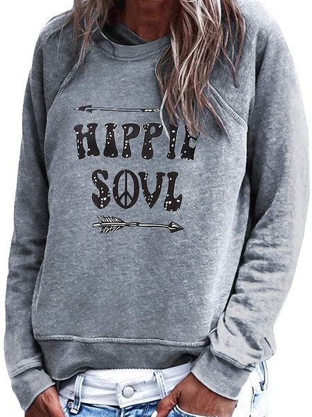 

hippie sovl Long sleeve sweater, Gray, Hoodies&Sweatshirts